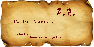 Paller Nanetta névjegykártya